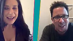 Kinky dude chats over the webcam with two mature pornstars