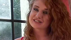 Interracial fucking on the sofa with redhead amateur Lucy Fire