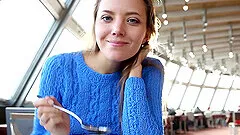 Model Clover loves pissing in the winter and playing with her slit