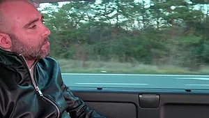 Freya Dee moans while getting fucked in the back of a car