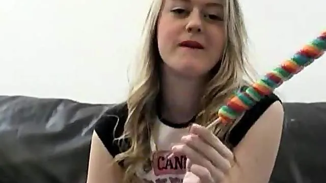 Sucking on candy and stripping
