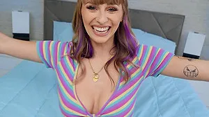 Angel Youngs having fun while sucking a big black cock - POV