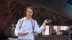 Balls deep pussy pounding ends with a messy facial for Natalie Porkman