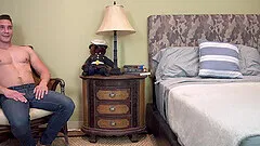 Hardcore fucking on the bed between three handsome gay dudes