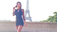 Flirtatious girlfriend Maria teases in the public and masturbates