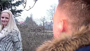 Dicking in the back of a car with blonde Vaky Sly and her man