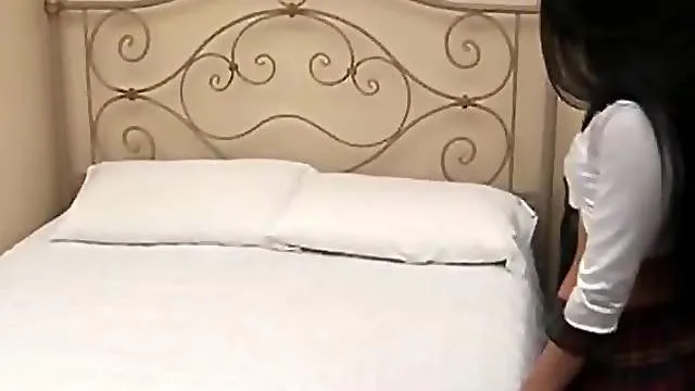 Glasses look great on the schoolgirl