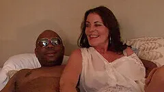 Hardcore interracial fucking on the bed with cheating mature wife