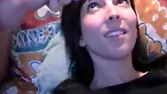 Horny and dirty gothic chick with Mouthful of cum