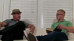 Homemade video of a younger man getting his feet tickled and licked