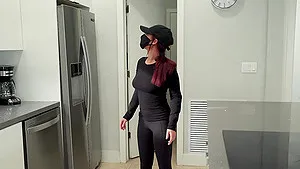 Naughty thief Kira Perez gets caught and fucked hard from behind