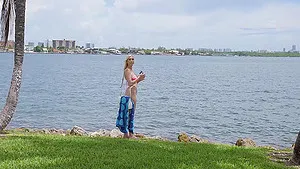 Perfect blonde Kay Lovely moans while having passionate car sex