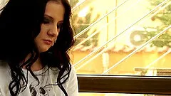 Skinny chick Ayline Brown fucked on the floor by her neighbor