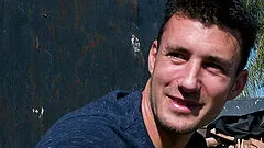 Rough anal punding on the bed between two handsome gay dudes