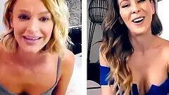 Hot pornstars Cherie Deville and Emma Hix teasing over the webcam