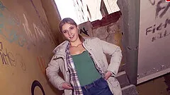 German hot college teen at seduced at public date