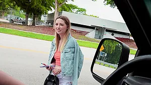 Fucking in the back of the van with skinny stranger Ailee Anne