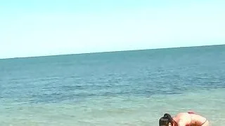 Three babes share cock outdoor