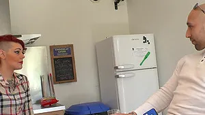 Melissa Milan wearing fishnet having a gangbang in the car