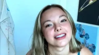 Hot amateur teen in a private show masturbating with a dildo