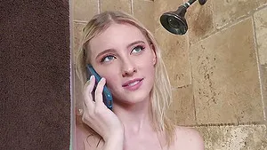Rough fucking in the shower with blonde Melody Marks and her BF