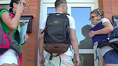 Dirty threesome in the dorm room with Alexis Crystal and Kittina Clairette