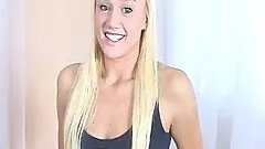 Molly loves to strip and tease before sucking a fat cock of her man