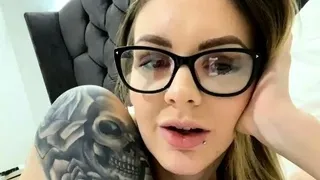 Sexy Blonde Babe With Big Boobs Strips Bra