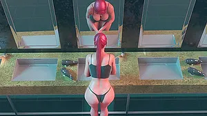 Big tits redhead babe fucked by a futa demon in a 3D animation