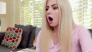 Small tits blondie Aria Banks eats ass and gets fucked balls deep