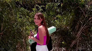 Fucking in the van with fit butt stranger Selena Love - interracial