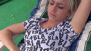 Outdoor fucking in the pool with horny Britney and her hubby