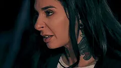 Outdoor pussy and arse drilling by the fire with pornstar Joanna Angel