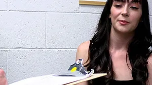 Skinny Emma Jade sucking her boss's dick in the office - HD