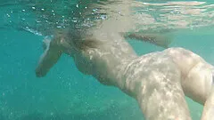 Blonde Nancy A loves teasing her lover when going nude swimming