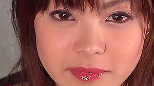 MMF threesome with cum loving babe China Yuki in red lingerie