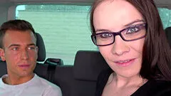 Senior single Wendy with glasses fucked in the back of the van