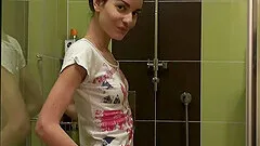 Kinky blonde with tattoos uses fingers to masturbate