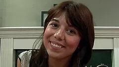 Brunette girlfriend loves teasing her lover with playing with a dildo