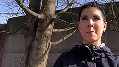 Czech beauty takes money to pleasure strangers hard cock and gets cumshot