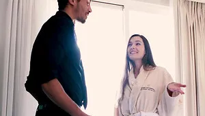 Seductive babe Charlotte Star enjoys in interracial threesome