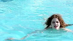 Solo babe Heidi loves to go nude swimming and her lover films her