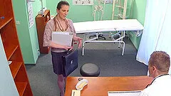 Hairy pussy Valentina Ross loves to lick balls of her doctor