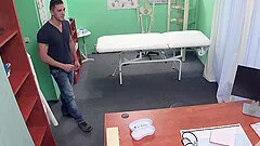 Horny nurse tells her patient to get naked for a check-up and blows him