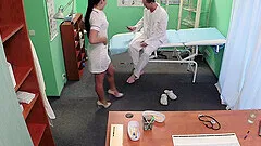 Horny nurse Vanessa strips naked and gets penetrated by the doctor