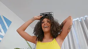 Interracial FFM threesome with hot ass Ariana Aimes & Cali Caliente