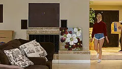 Sweet love making in the living room with girlfriend Chloe Cherry