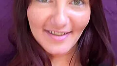 Astonishing busty chick moans in pleasure while fingering her love tunnel in various positions.