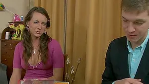 Messy facial ending for beautiful Russian teen Julia Fomenkova