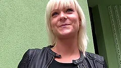 Kinky blonde slut Corinne Worder gets cum all over her back tattoo